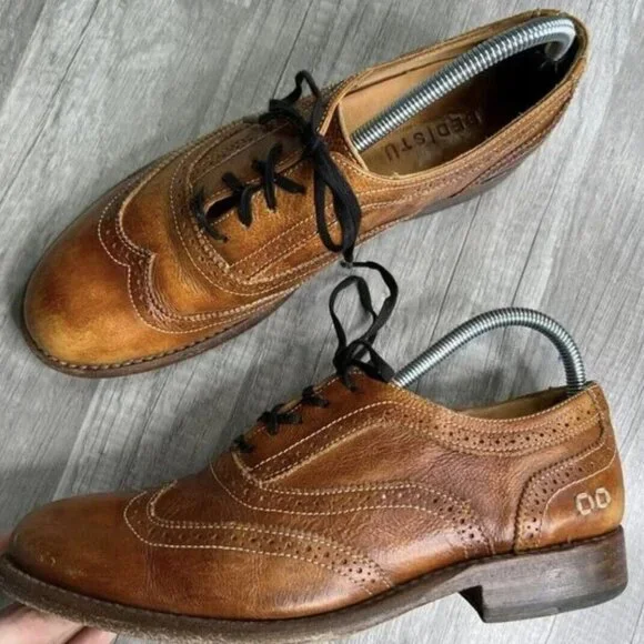 Bed Stu Womens Lita Oxfords Wingtip Leather Loafers Brown Shoes 90s Y2K Size 8